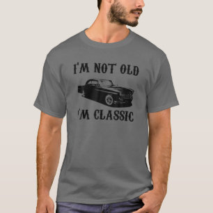 Camiseta No soy viejo soy clásico gráfico de época