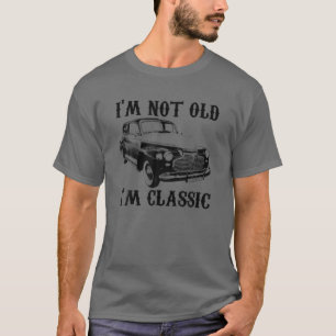 Camiseta No soy viejo soy clásico gráfico de época