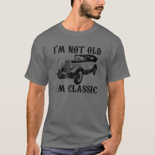 Camiseta No soy viejo soy clásico gráfico de época