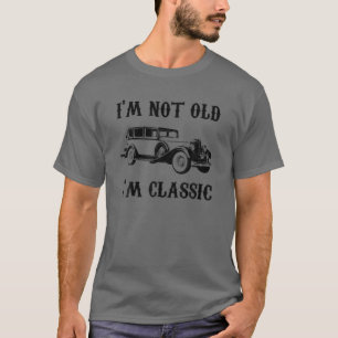 Camiseta No soy viejo soy clásico gráfico de época