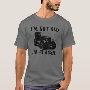 Camiseta No soy viejo soy clásico gráfico de época