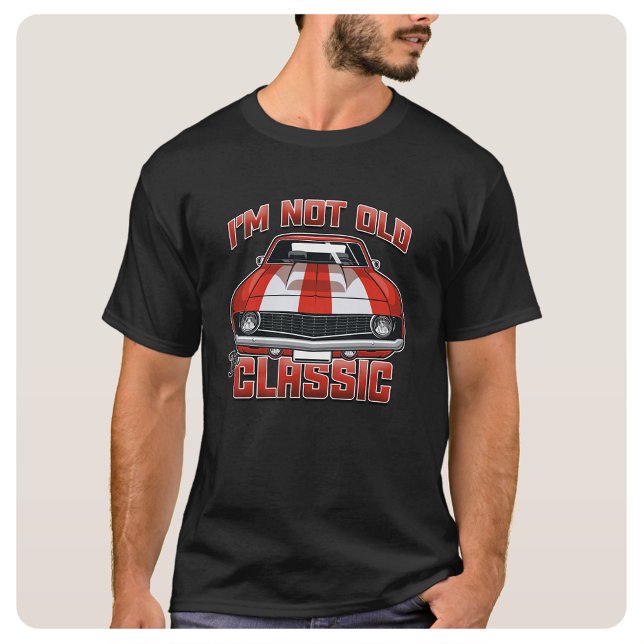 Camiseta No soy viejo, soy clásico - Muscle Car Rojo Retro (Subido por el creador)