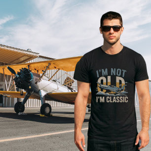 Camiseta No Soy Viejo Soy Clásico Piloto Aviador de Warbird