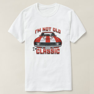 Camiseta No soy viejo soy clásico - Retro coche músculo roj