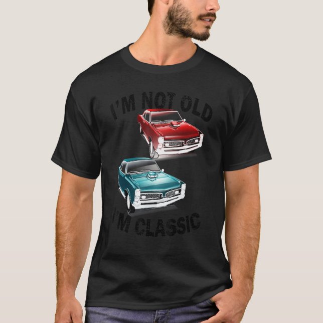 Camiseta No soy viejo Soy la gráfica clásica de auto de Usa (Anverso)