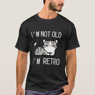 Camiseta No soy viejo soy retro Funny Pixelart Cat Retro Vi