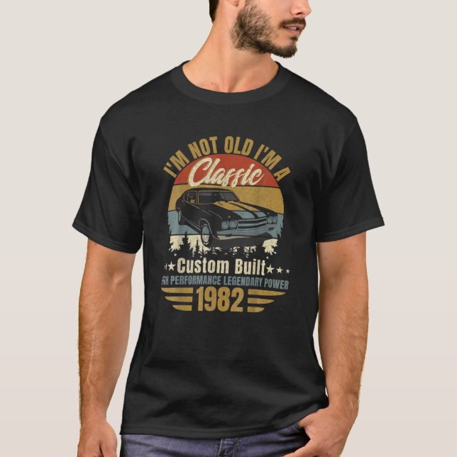 Camiseta No soy viejo Soy un clásico nacido en 1982 40º cum (Anverso)