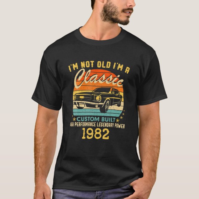 Camiseta No soy viejo Soy un clásico nacido en 1982 40º cum (Anverso)