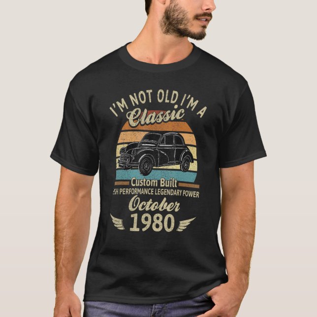 Camiseta No soy viejo, soy un clásico nacido en octubre de  (Anverso)