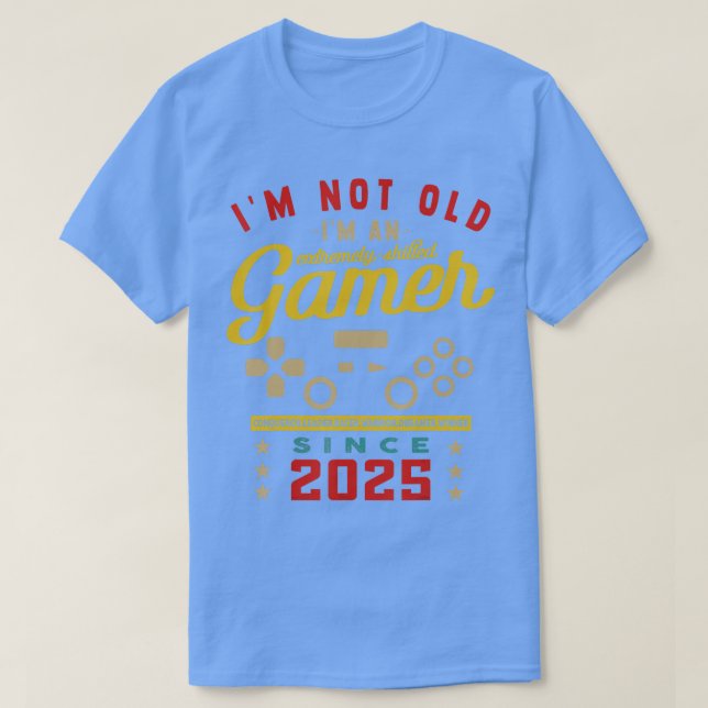 Camiseta No Soy Viejo Yo Soy Un Videojuego Calificado 2025V (Diseño del anverso)