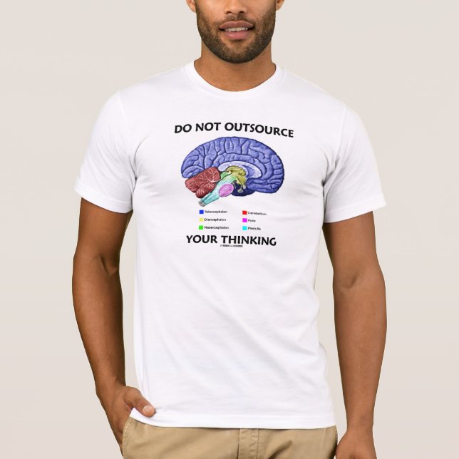 Camiseta No Subcontratar Su Pensamiento (Anatomía Cerebral) (Anverso)