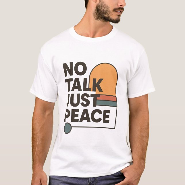 Camiseta No Talk Just Peace | Retro 70s Aesthetic Introvert (Anverso)