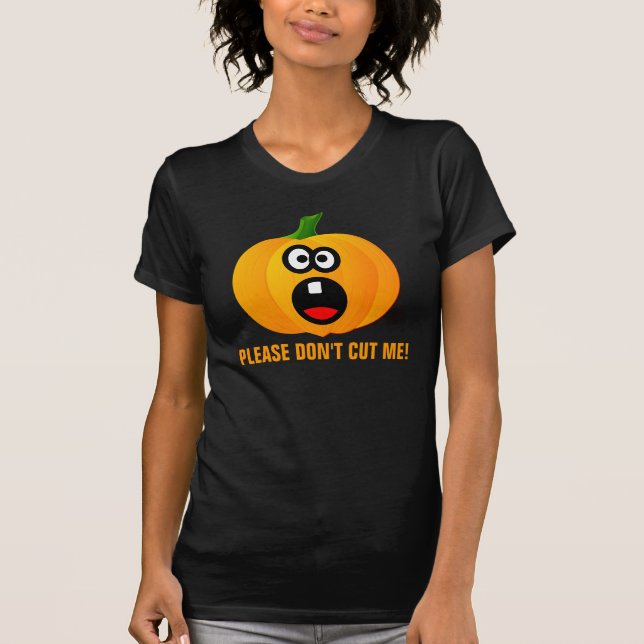 Camiseta No talle por favor la calabaza asustada de (Anverso)
