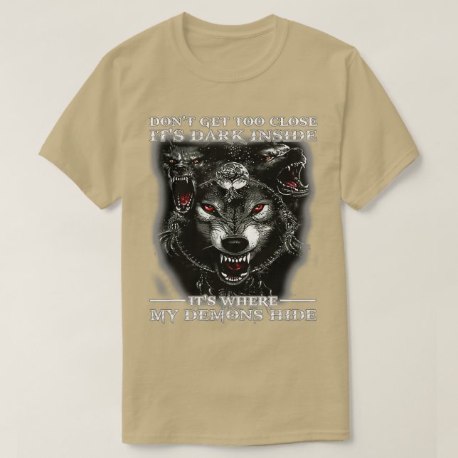 Camiseta No te acerques demasiado. Está oscuro dentro es do (Diseño del anverso)