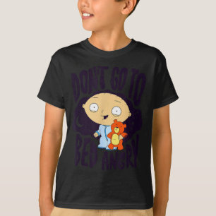 Camiseta No te acuestes enojado Stewie Cartoon cama