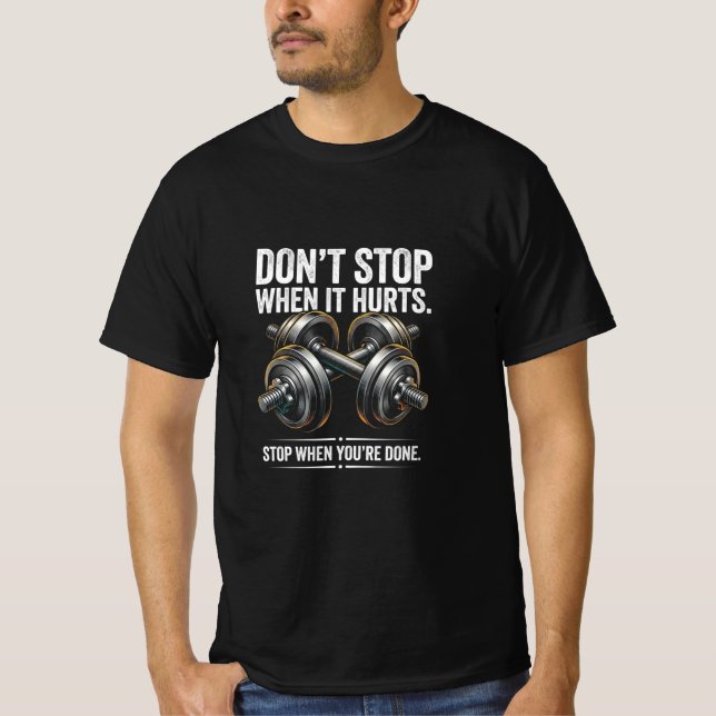 Camiseta No te detengas cuando duela  (Anverso)