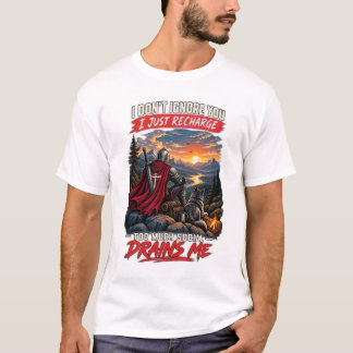 Camiseta No te ignoro, solo recargo Caballero Lobo