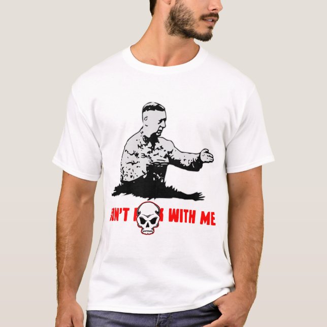 Camiseta No te jodas con mi mano de cuchillo ©WhiteTigerLLC (Anverso)