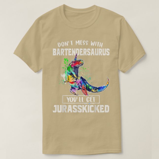 Camiseta No te metas con el flamante Bartendersaurus Barten (Diseño del anverso)
