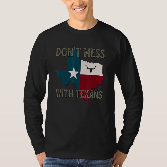 Camiseta No te metas con los tejanos Longhorn solitario Sta (Anverso)