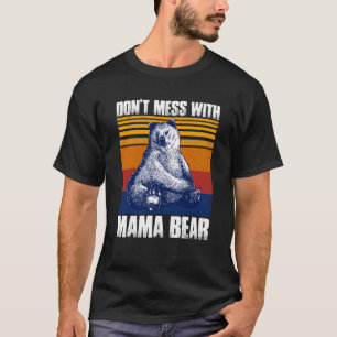 Camiseta No te metas con mamá Oso divertido mamá osa sushi