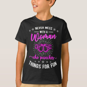 Camiseta No te metas con una mujer kickboxing kickboxer 