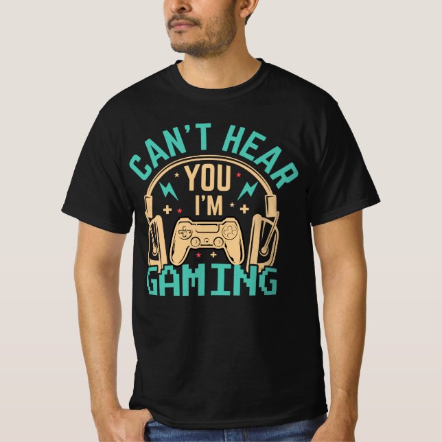 Camiseta No te oigo, estoy jugando (Anverso)