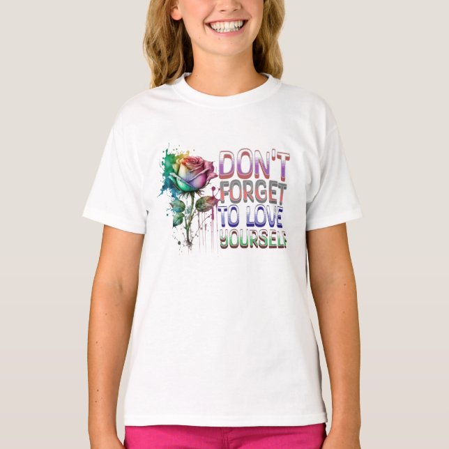 Camiseta No te olvides de amarte (Anverso)