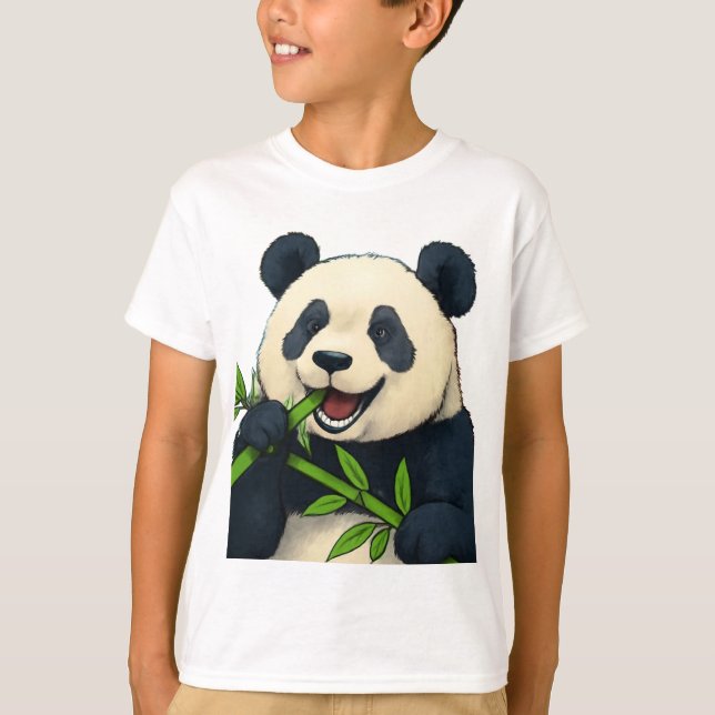 Camiseta No te preocupes, come bambú - arte panda (Anverso)