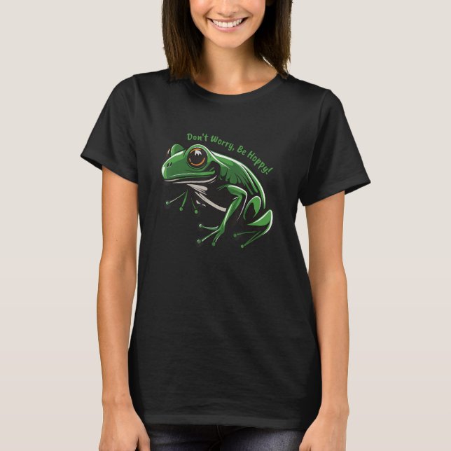 Camiseta No te preocupes por el diseño de ranas salteadas (Anverso)