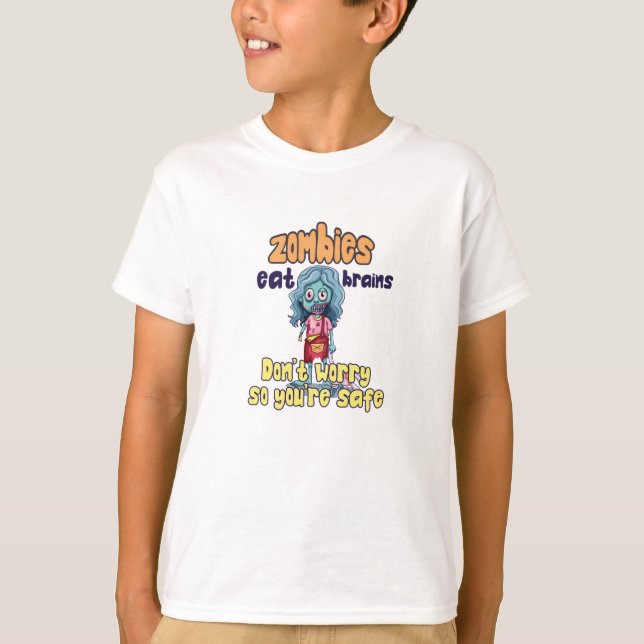 Camiseta No te preocupes que los zombies coman cerebros par (Anverso)