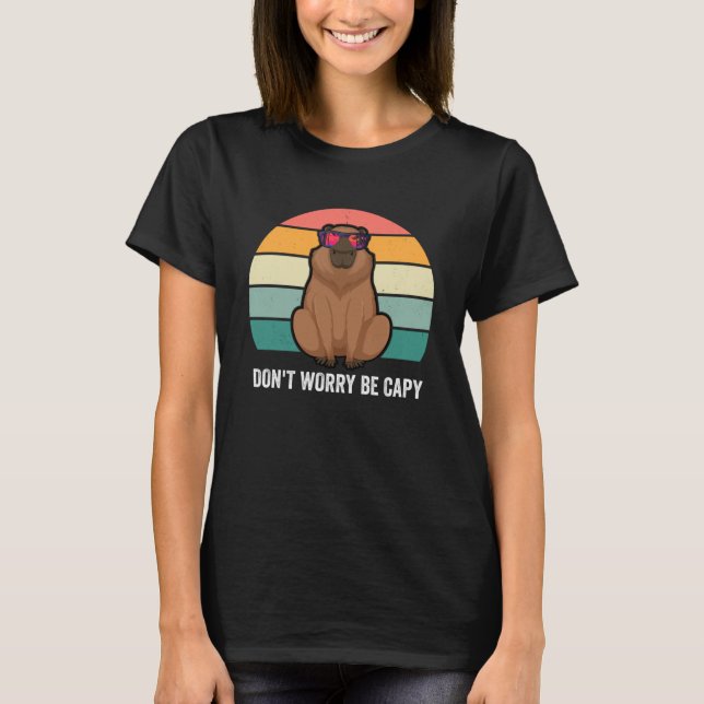 Camiseta No te preocupes, retro capy rodent capybara (Anverso)