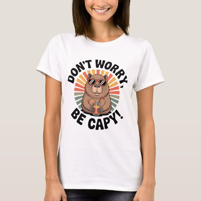Camiseta No te preocupes, sé capybara – Capybara retro rela (Anverso)