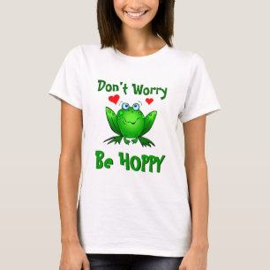 Camiseta No te preocupes, sé feliz Rana verde linda con Cor