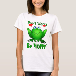 Camiseta No te preocupes, sé feliz Rana verde linda con Cor