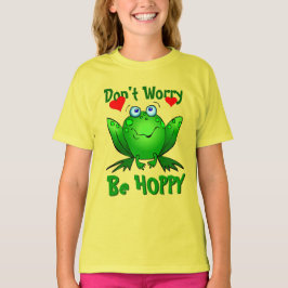 Camiseta No te preocupes ser adorable rapo verde con corazó