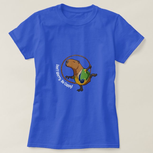 Camiseta No te preocupes ser cappy Capybara Gymnast Hoop Pe (Diseño del anverso)
