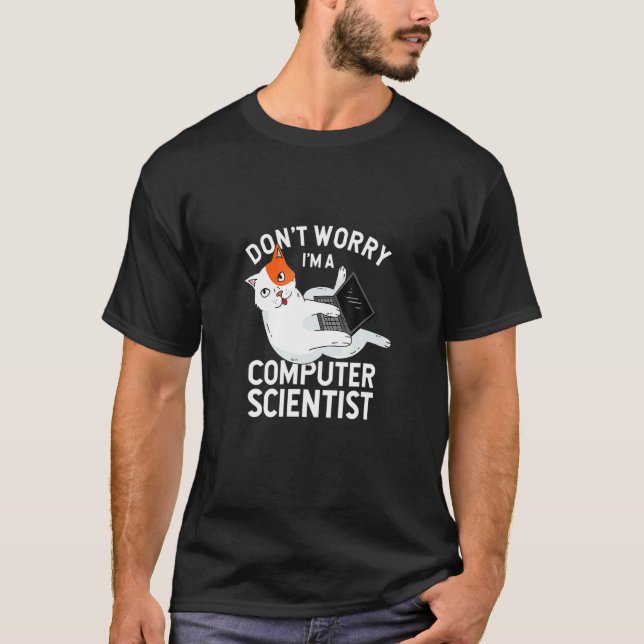 Camiseta No te preocupes soy un gato programador científico (Anverso)