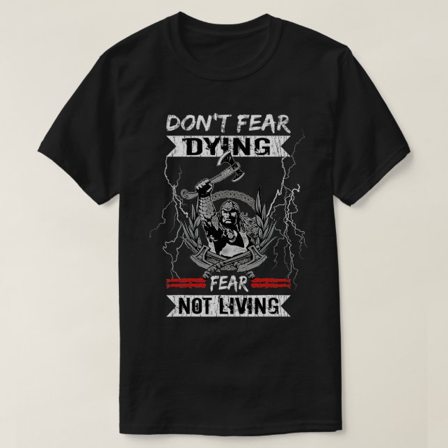 Camiseta No teman morir a la mitología nórdica Asatru Berse (Diseño del anverso)