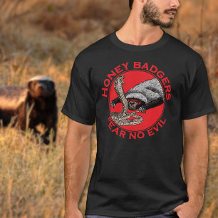 Camiseta No Temas al Malvado Tejón Mielero Rojo Arte Animal