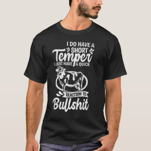 Camiseta No Tenga Mal Genio Vaca Lindo Animal Gráfico