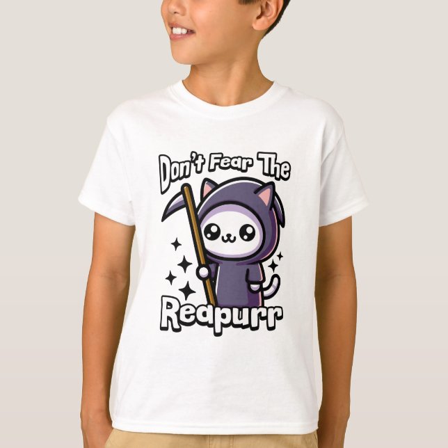 Camiseta ¡No Tengas Miedo Al Reparador! Cute Grim Reaper Ca (Anverso)