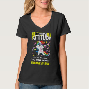 Camiseta No tengo actitud Unicorn Dabbing Cute Vinta