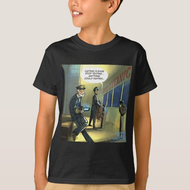 Camiseta No textees y Titanic es divertido (Anverso)