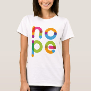 Camiseta No, texto colorido y gracioso