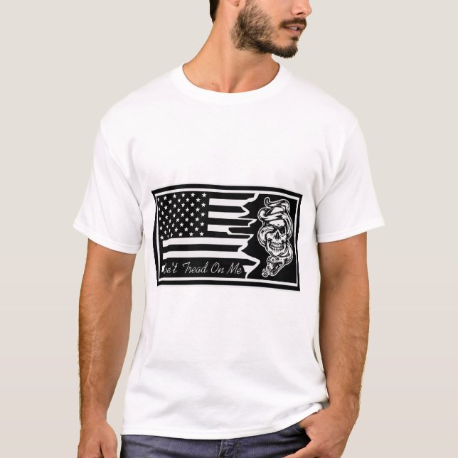 Camiseta No tires sobre mí bandera de serpiente de cráneo © (Anverso)