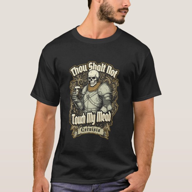 Camiseta No Tocarás Mi Comida Graciosa Knight Medieval (Anverso)