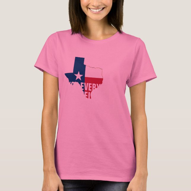Camiseta no todo es plano en texas tamaño de pecho humor (Anverso)
