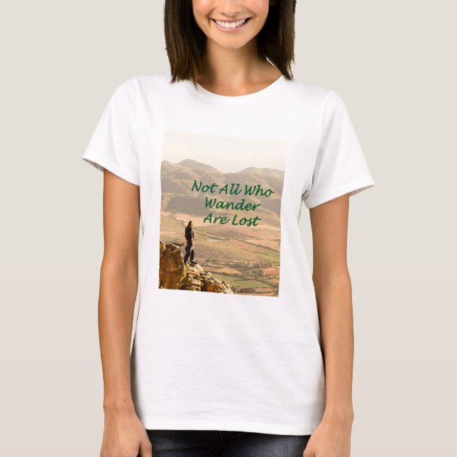 Camiseta No todos los que vagan están perdidos (Anverso)