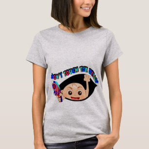 Camiseta No toque el vientre. Muchacho y neutral